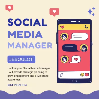 I will be your social media marketing manager