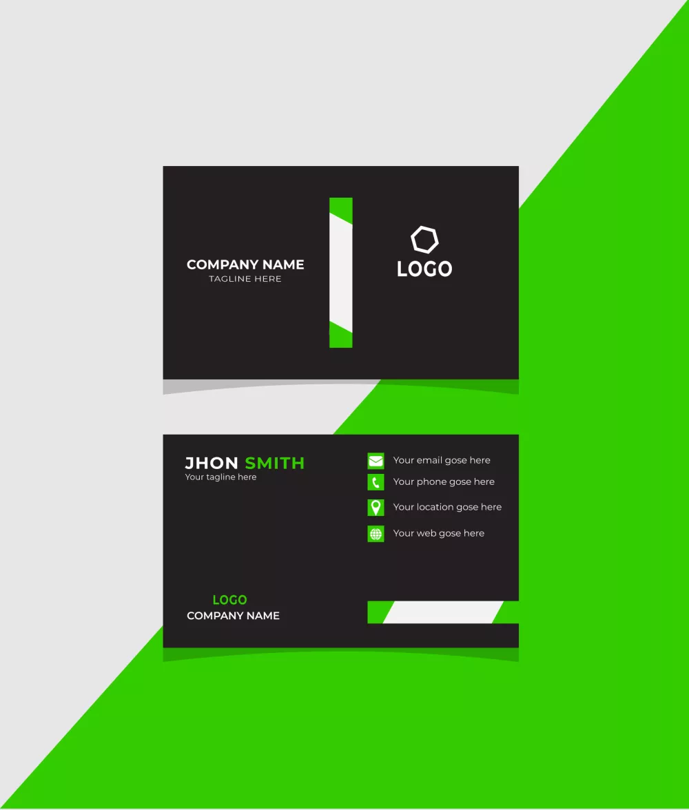 Set of new modern business card print templates Double-sided creative design.Horizontal Vector illus